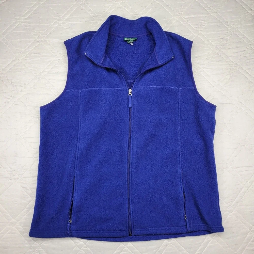 L.L. Bean Blue Fleece full zip vest size XXL‎ Tall